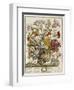 Hand Colored Engraving of Bouquet- October, 1730-Robert Furber-Framed Premium Giclee Print