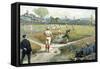 Hand-Colored Lithograph of an Early Baseball-null-Framed Stretched Canvas