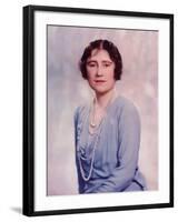 Hand Colored Portrait of England's Queen Mother Elizabeth-null-Framed Premium Photographic Print