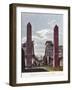 Hand Coloured Engraving of the Grand Entrance of Ancient Thebes-null-Framed Giclee Print