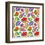 Hand Draw Sea Shells Pattern-Andriy Lipkan-Framed Art Print