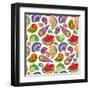 Hand Draw Sea Shells Pattern-Andriy Lipkan-Framed Art Print