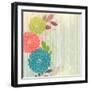 Hand-Drawing Floral Background with Flower Dahlia-Helga Pataki-Framed Art Print