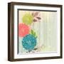 Hand-Drawing Floral Background with Flower Dahlia-Helga Pataki-Framed Art Print