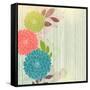 Hand-Drawing Floral Background with Flower Dahlia-Helga Pataki-Framed Stretched Canvas