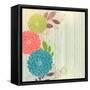 Hand-Drawing Floral Background with Flower Dahlia-Helga Pataki-Framed Stretched Canvas