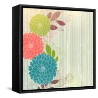 Hand-Drawing Floral Background with Flower Dahlia-Helga Pataki-Framed Stretched Canvas