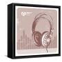 Hand Drawing Headphones-vso-Framed Stretched Canvas