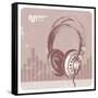 Hand Drawing Headphones-vso-Framed Stretched Canvas