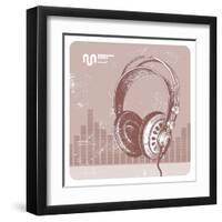 Hand Drawing Headphones-vso-Framed Art Print