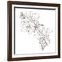Hand Drawing Hibiscus Flower-Acnaleksy-Framed Art Print