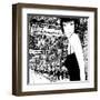 Hand Drawing of a Chinese Girl in Hong Kong (Vector) (All the Signs are Fictitious)-isaxar-Framed Art Print