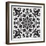 Hand Drawing Pattern for Tile in Black and White Colors. Italian Majolica Style. Vector Illustratio-Zinaida Zaiko-Framed Art Print