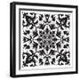 Hand Drawing Pattern for Tile in Black and White Colors. Italian Majolica Style. Vector Illustratio-Zinaida Zaiko-Framed Art Print