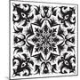 Hand Drawing Pattern for Tile in Black and White Colors. Italian Majolica Style. Vector Illustratio-Zinaida Zaiko-Mounted Art Print