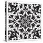 Hand Drawing Pattern for Tile in Black and White Colors. Italian Majolica Style. Vector Illustratio-Zinaida Zaiko-Stretched Canvas