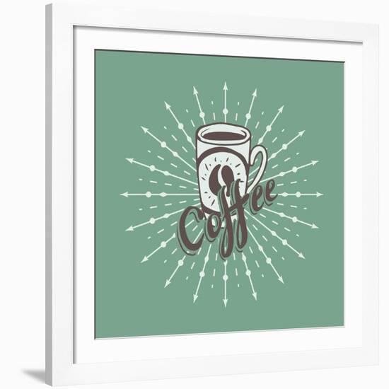 Hand Drawn Background with Coffee Mug-Ms Moloko-Framed Art Print