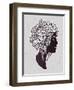 Hand Drawn Beautiful Artwork of a Girl Head with Decorative Hair and Romantic Flowers on Her Head.-Katja Gerasimova-Framed Art Print