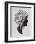 Hand Drawn Beautiful Artwork of a Girl Head with Decorative Hair and Romantic Flowers on Her Head.-Katja Gerasimova-Framed Art Print