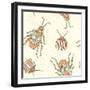 Hand Drawn Beetles Seamless Pattern. Insect Collection. Can Be Used for for Postcard, T-Shirt, Fabr-Olga Donskaya-Framed Art Print