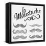 Hand Drawn Black Mustache Set-Melindula-Framed Stretched Canvas