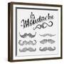 Hand Drawn Black Mustache Set-Melindula-Framed Art Print