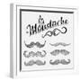 Hand Drawn Black Mustache Set-Melindula-Framed Art Print