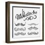 Hand Drawn Black Mustache Set-Melindula-Framed Art Print