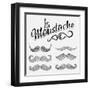 Hand Drawn Black Mustache Set-Melindula-Framed Art Print