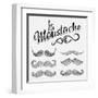 Hand Drawn Black Mustache Set-Melindula-Framed Art Print