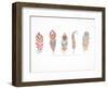 Hand Drawn Bohemian, Tribal, Ethnic Feathers. Colorful Set-Marish-Framed Art Print