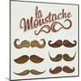 Hand Drawn Brown Mustache Set-Melindula-Mounted Art Print