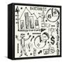 Hand Drawn Business Doodles-Andriy Zholudyev-Framed Stretched Canvas