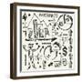 Hand Drawn Business Doodles-Andriy Zholudyev-Framed Art Print