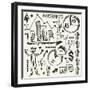 Hand Drawn Business Doodles-Andriy Zholudyev-Framed Art Print