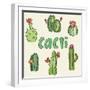 Hand Drawn Cactus Icons. Vector Illustration.-Maria Sem-Framed Art Print