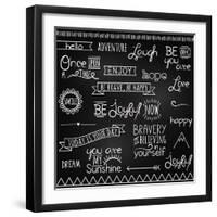 Hand Drawn Chalkboard Style Words, Quotes And Decoration-Pink Pueblo-Framed Art Print