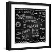 Hand Drawn Chalkboard Style Words, Quotes And Decoration-Pink Pueblo-Framed Art Print