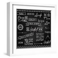 Hand Drawn Chalkboard Style Words, Quotes And Decoration-Pink Pueblo-Framed Art Print