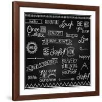 Hand Drawn Chalkboard Style Words, Quotes And Decoration-Pink Pueblo-Framed Art Print