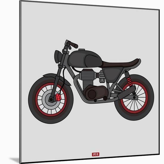 Hand Drawn Classic Motor Illustration Vector-Glory Creative-Mounted Art Print