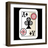 Hand Drawn Deck Of Cards, Doodle Ace Of Clubs-Andriy Zholudyev-Framed Art Print