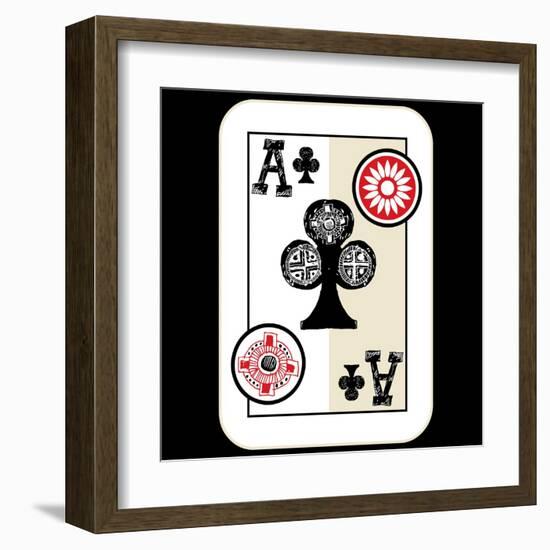 Hand Drawn Deck Of Cards, Doodle Ace Of Clubs-Andriy Zholudyev-Framed Art Print