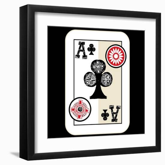 Hand Drawn Deck Of Cards, Doodle Ace Of Clubs-Andriy Zholudyev-Framed Art Print