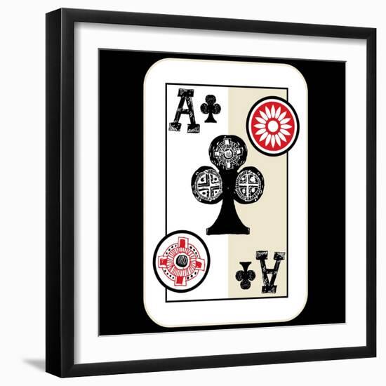 Hand Drawn Deck Of Cards, Doodle Ace Of Clubs-Andriy Zholudyev-Framed Art Print