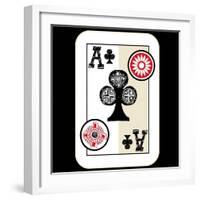 Hand Drawn Deck Of Cards, Doodle Ace Of Clubs-Andriy Zholudyev-Framed Art Print