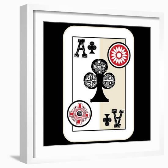 Hand Drawn Deck Of Cards, Doodle Ace Of Clubs-Andriy Zholudyev-Framed Art Print