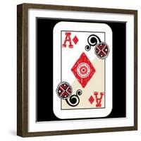 Hand Drawn Deck Of Cards, Doodle Ace Of Diamonds-Andriy Zholudyev-Framed Art Print