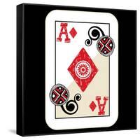 Hand Drawn Deck Of Cards, Doodle Ace Of Diamonds-Andriy Zholudyev-Framed Stretched Canvas