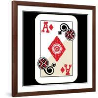 Hand Drawn Deck Of Cards, Doodle Ace Of Diamonds-Andriy Zholudyev-Framed Art Print